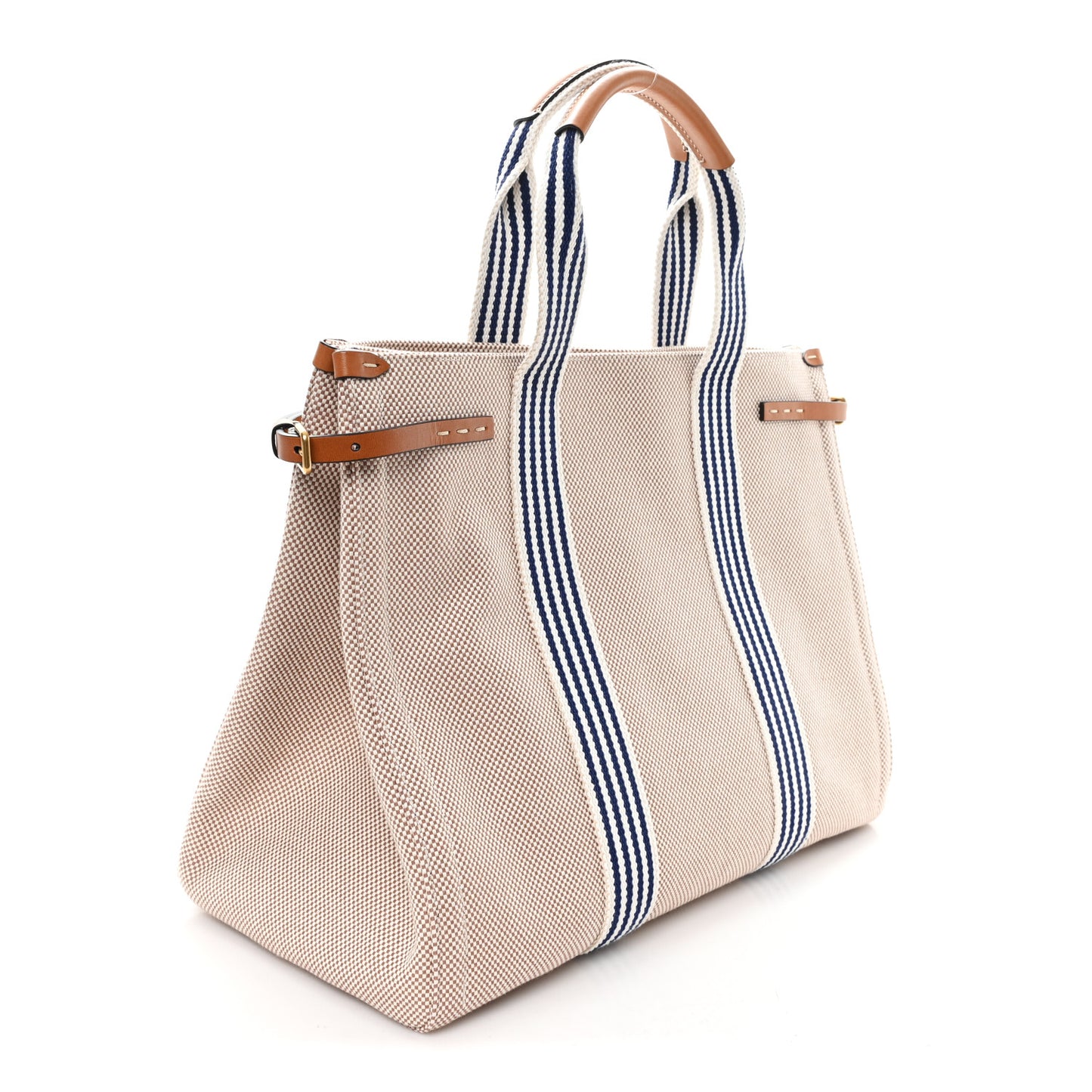 Jacquard Canvas Vlogo Antibes Shopping Bag Natural Multicolor