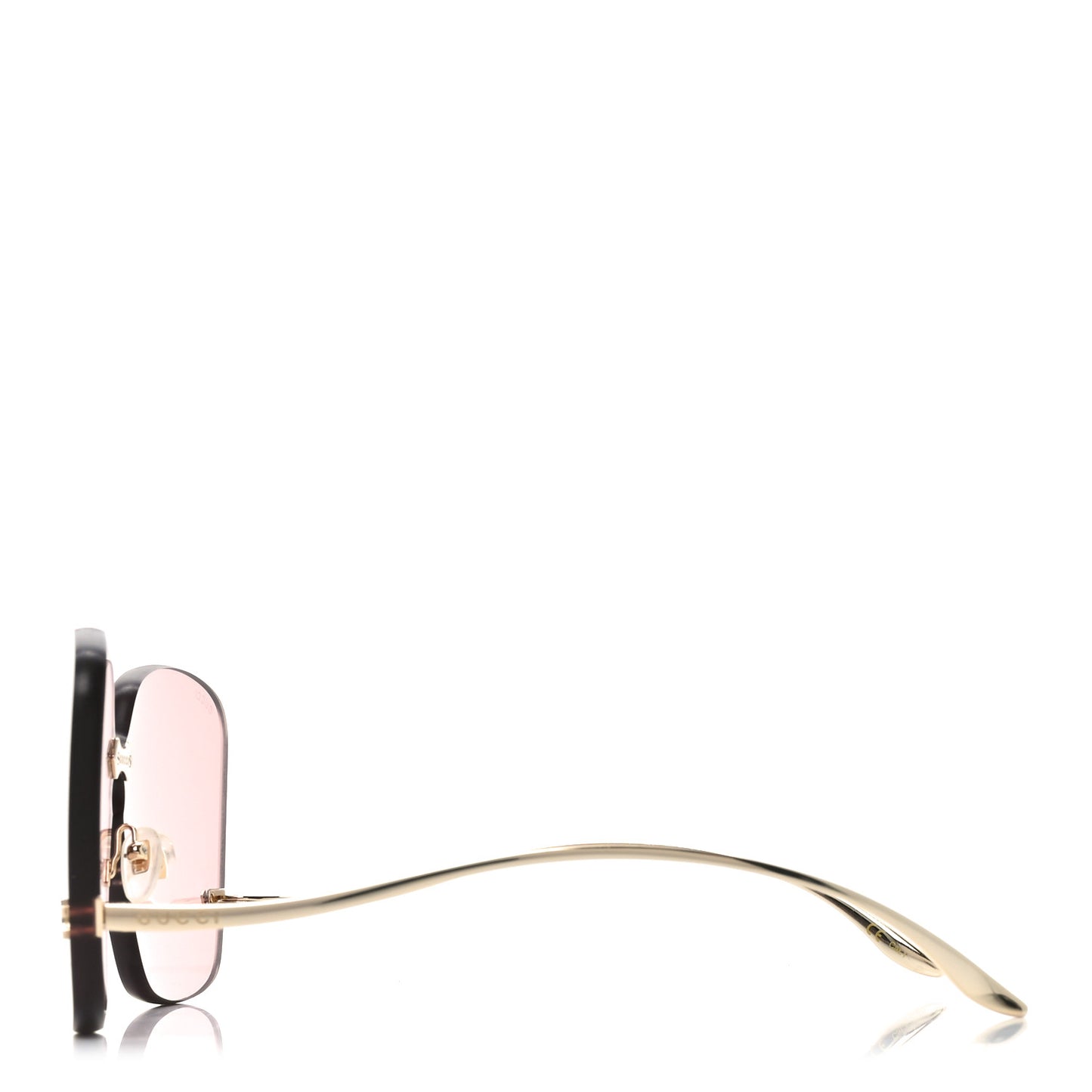 Rimless Sunglasses GG0352S Gold Flash Pink