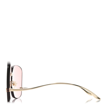 Gucci Rimless Sunglasses GG0352S Gold Flash Pink 4 of 7