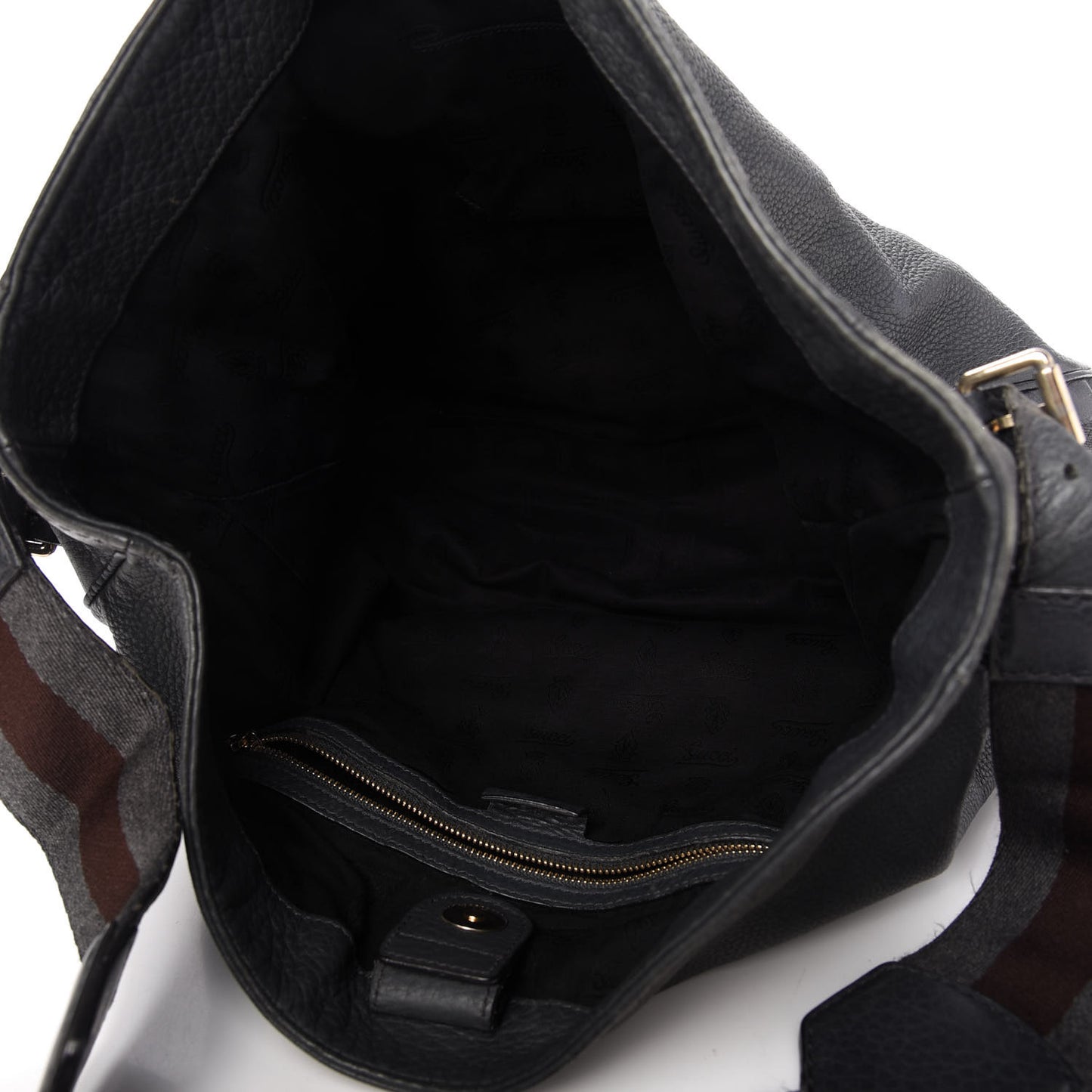 Pebbled Calfskin Medium Heritage Shoulder Bag Charcoal Grey