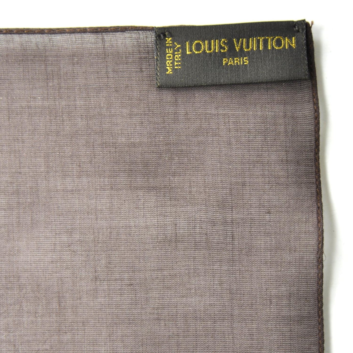 Cotton Monogram Scarf Brown and Gold