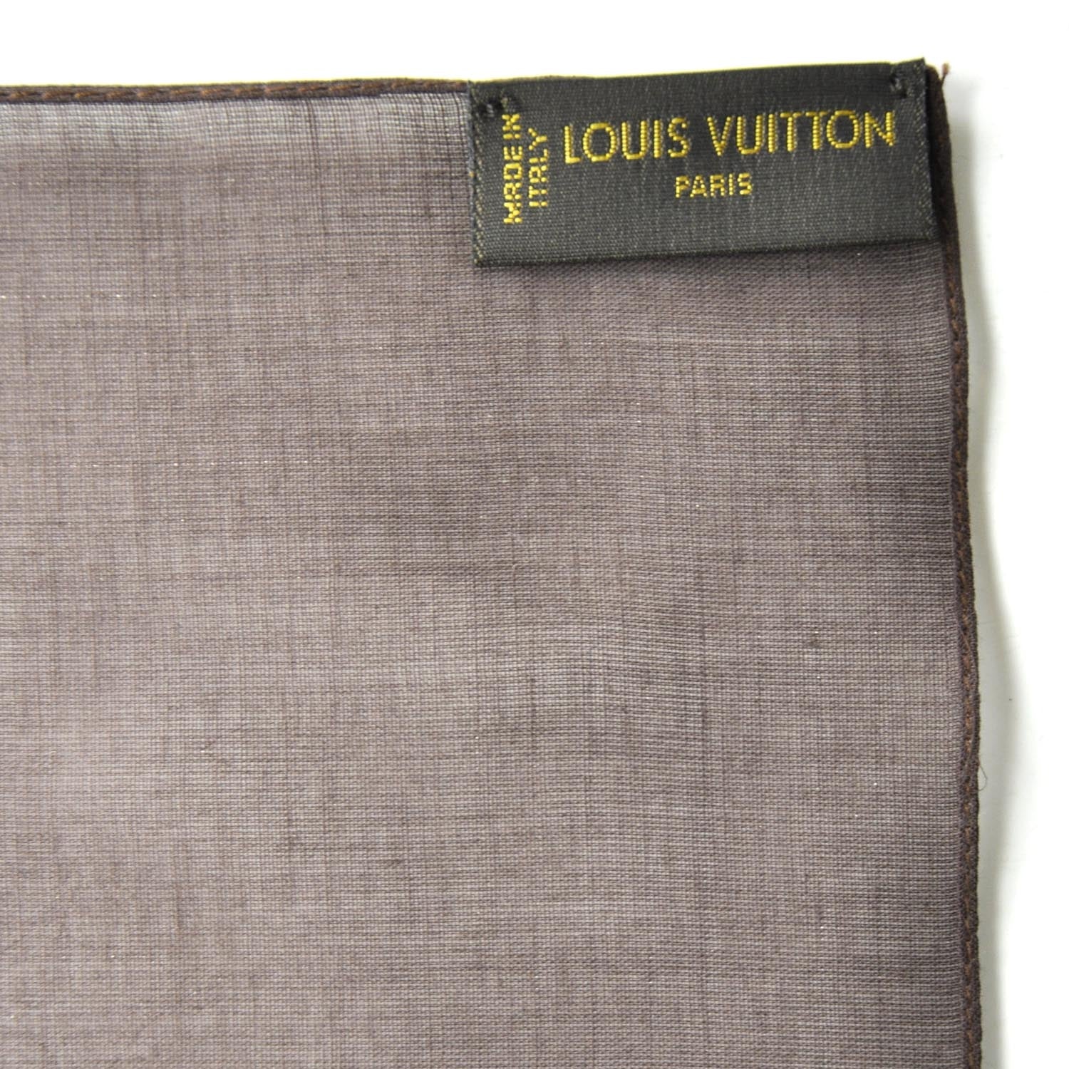 Louis Vuitton Cotton Monogram Scarf Brown and Gold 4 of 4