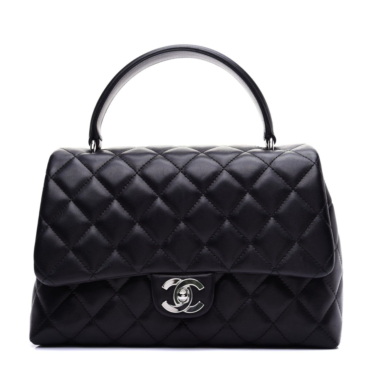 Lambskin Quilted Medium Kelly Flap Black