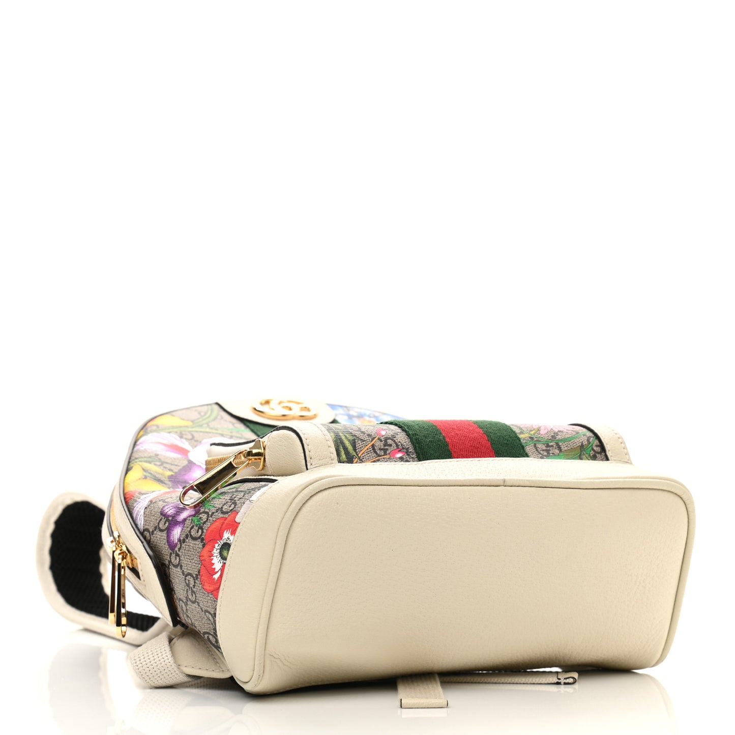 GG Supreme Monogram Flora Web Small Ophidia Day Backpack White
