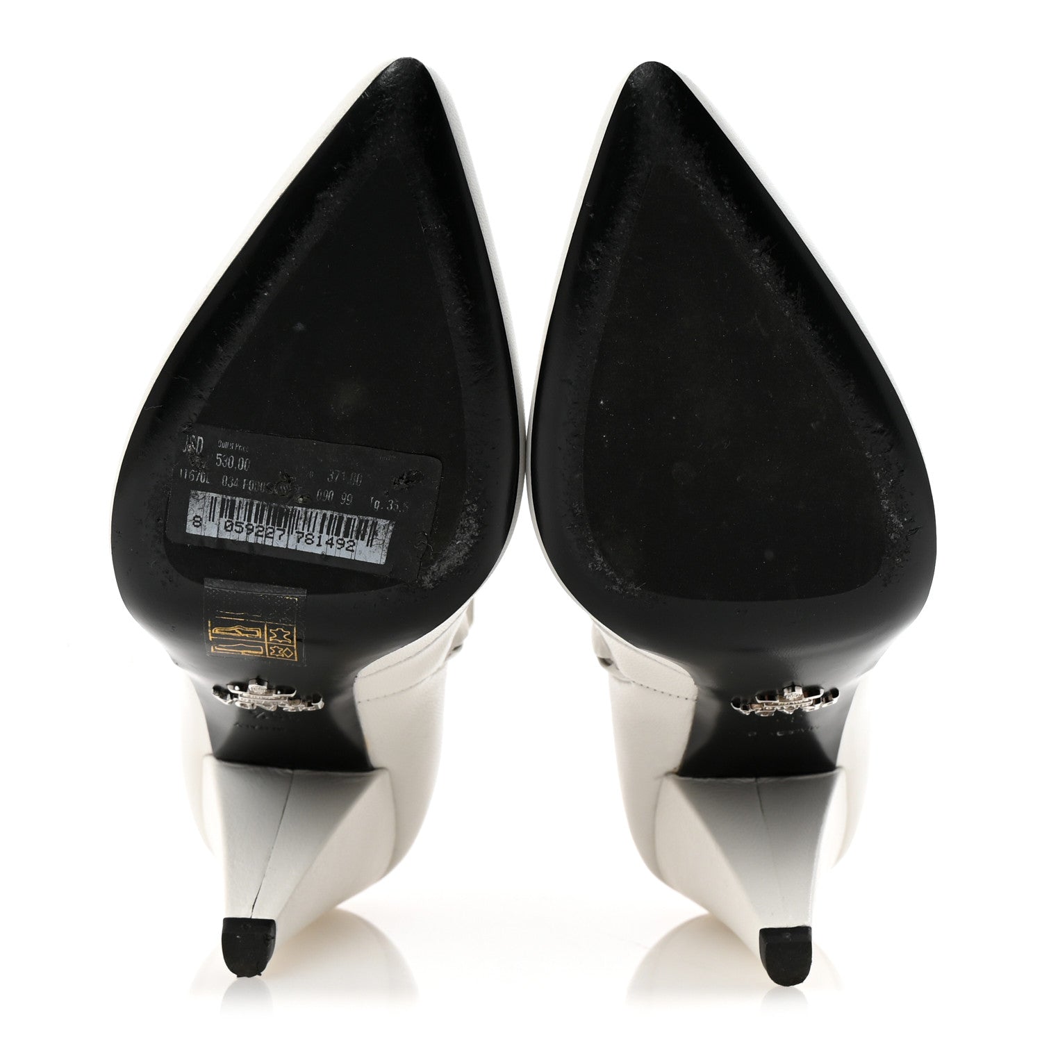 Prada Vitello Ankle Boots 35.5 White 6 of 9