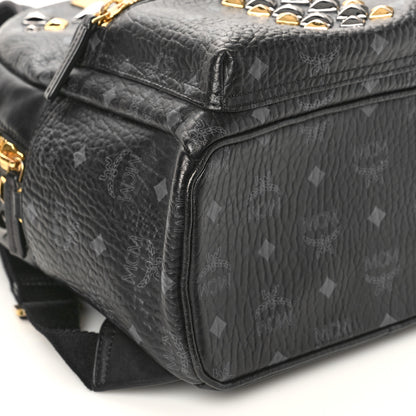 MCM Visetos Studded Colorblock Small Stark Brock Backpack Black 8 of 9