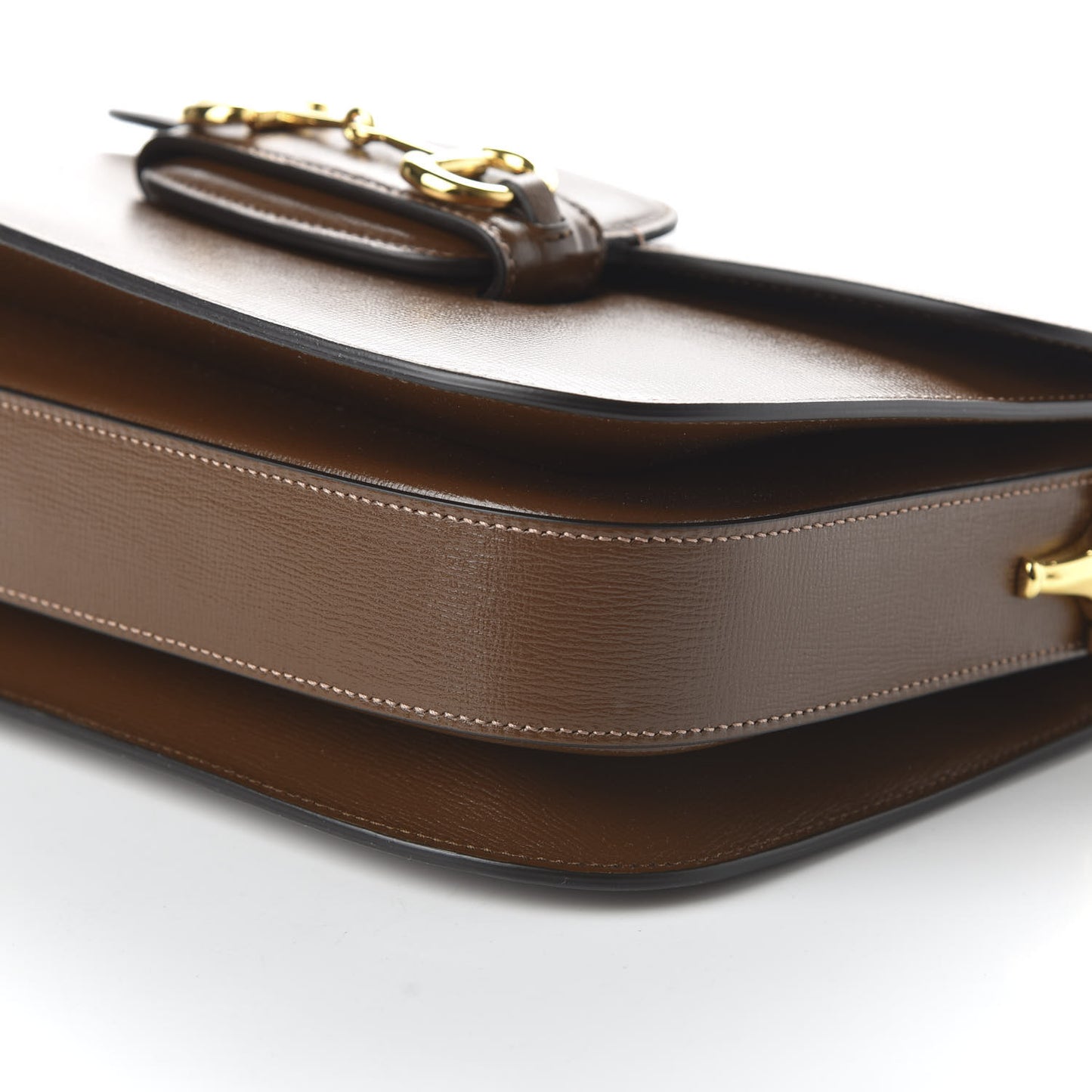 Azalea Calfskin Horsebit 1955 Shoulder Bag Brown Sugar