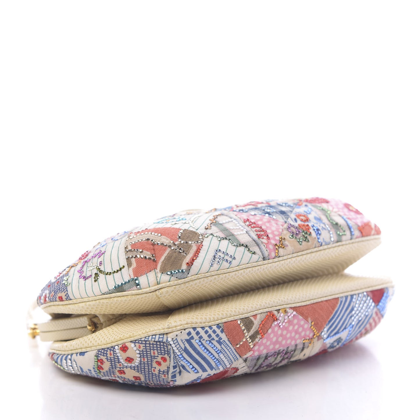 Crystal Fabric Quilted Clutch Multicolor