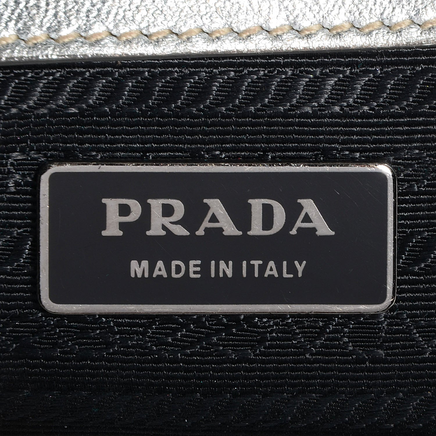 Prada Nappa Gaufre Bowler Argento 6 of 10