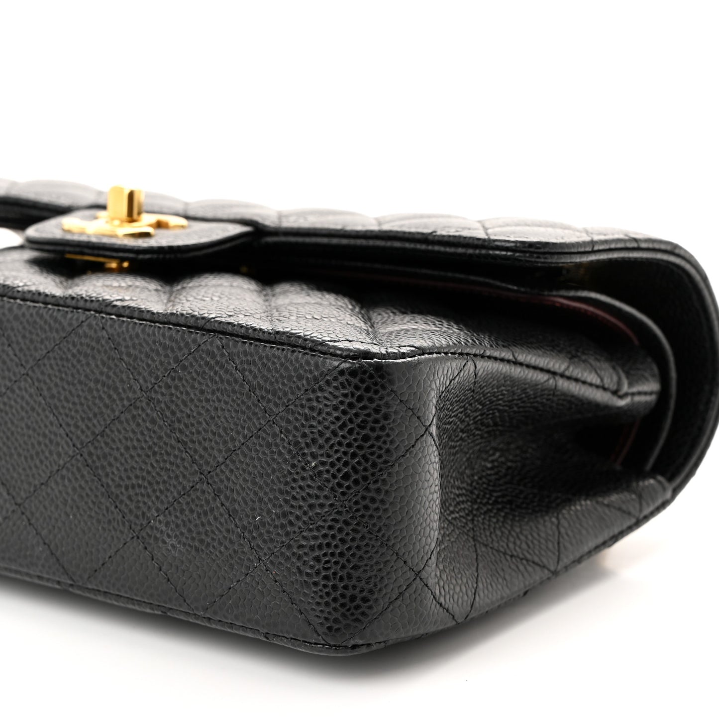 Caviar Quilted Small Double Flap Black