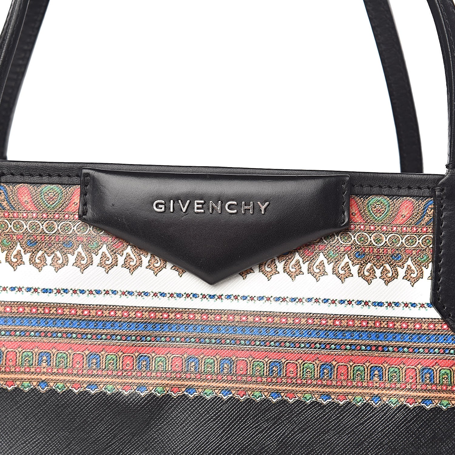 Givenchy Textured Coated Canvas Medium Scarf Print Antigona Tote Black 7 of 11
