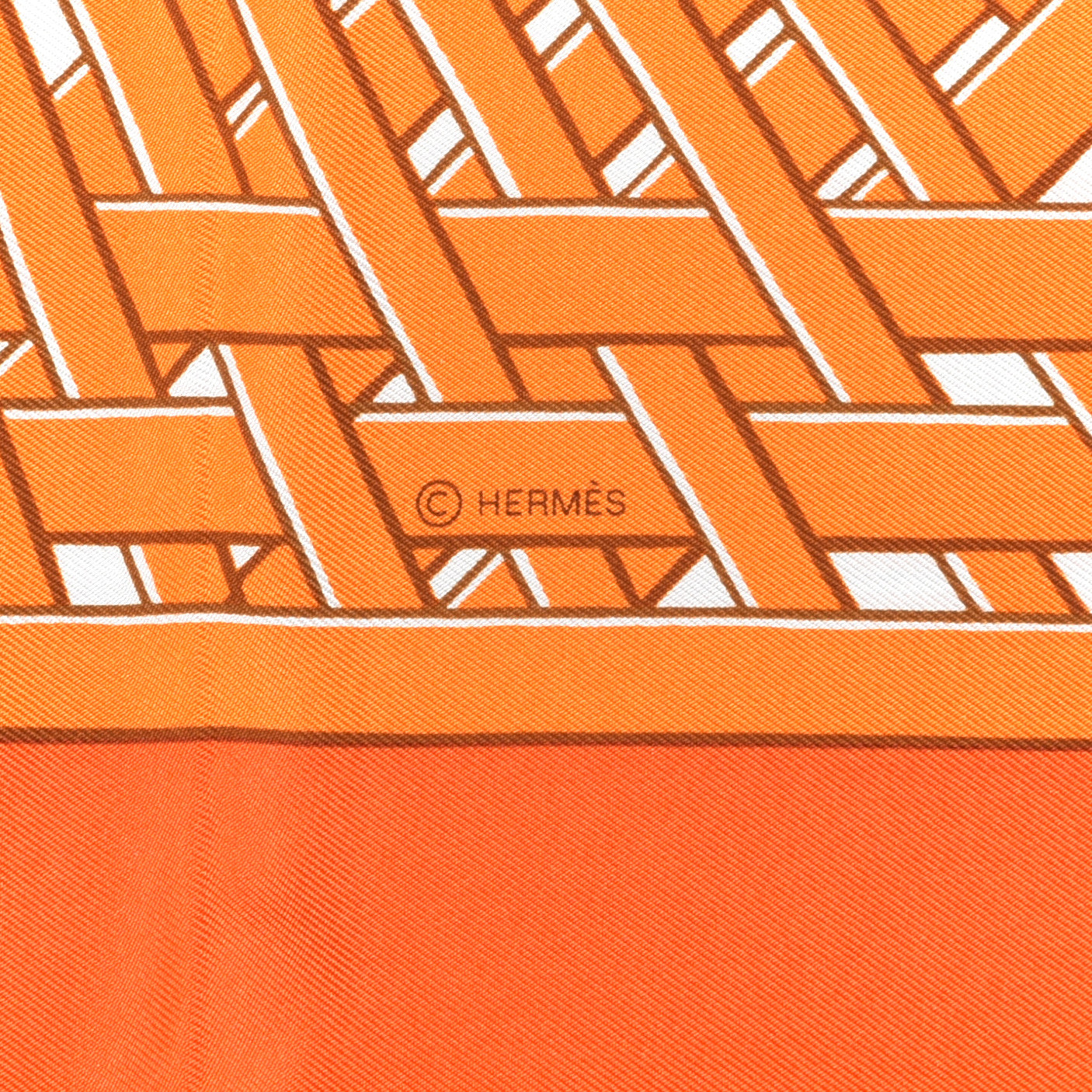 Silk Masan & Masan Scarf 90 Orange Grege Tabac