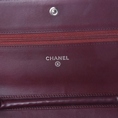 Chanel Caviar Timeless CC Wallet on Chain WOC Dark Red 5 of 7