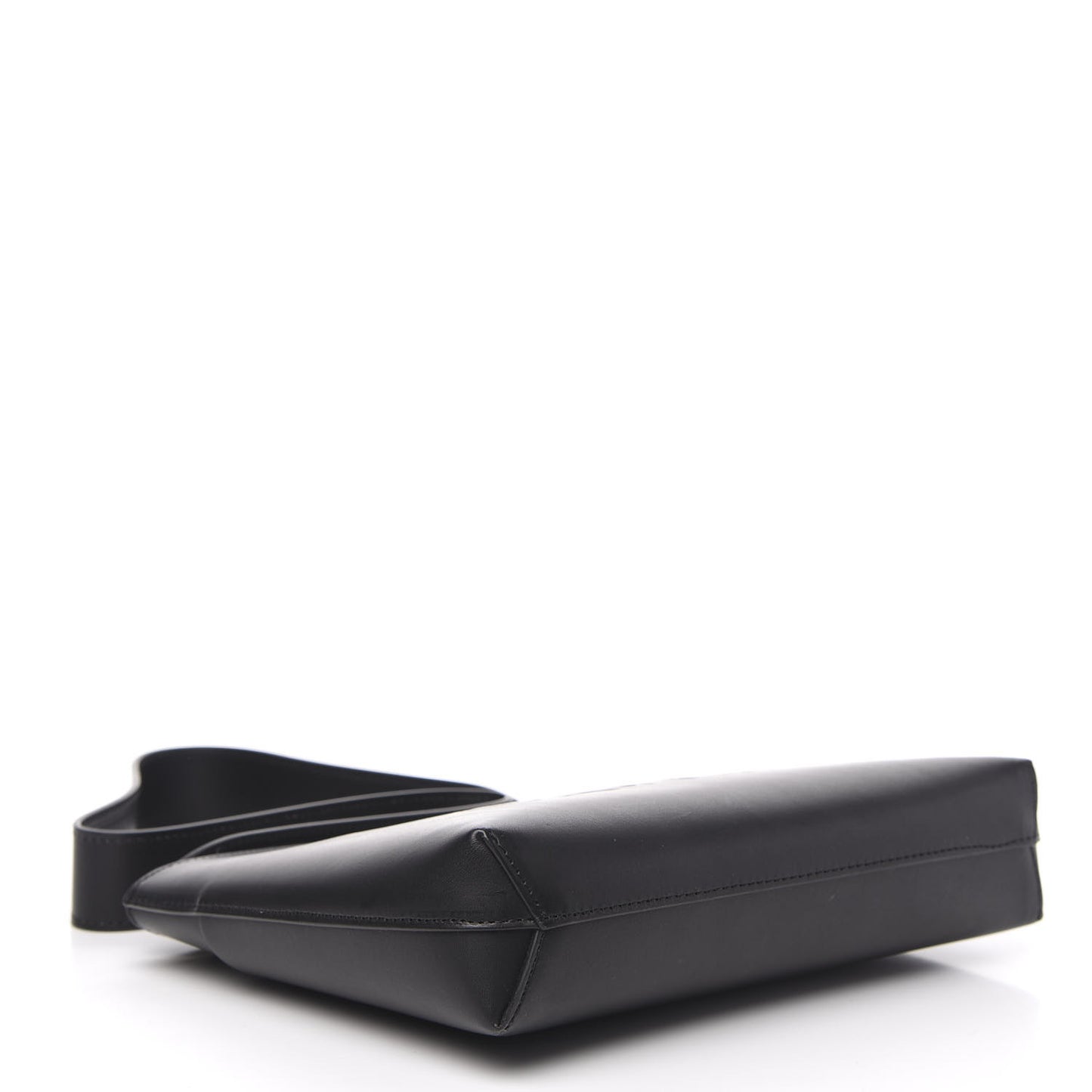 Calfskin Logo Debossed Bag Black