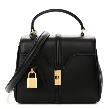 Celine Satinated Calfskin Mini 16 Top Handle Bag Black 1 of 12