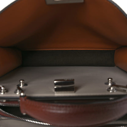 Fendi Cuoio Romano Vitello Cover Glazed Fabric Bi-Color FF 1974 Mini Peekaboo I SEE U Satchel Ghianda Grezzo 6 of 11