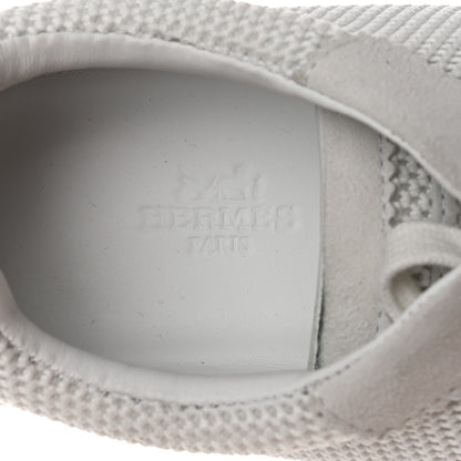 Hermes Air Mesh Suede Goatskin Bouncing Sneakers 37 White Orange Pink 6 of 11