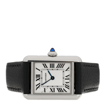 Cartier Stainless Steel Calfskin 22mm Must de Cartier Tank Quartz Watch 2 of 5