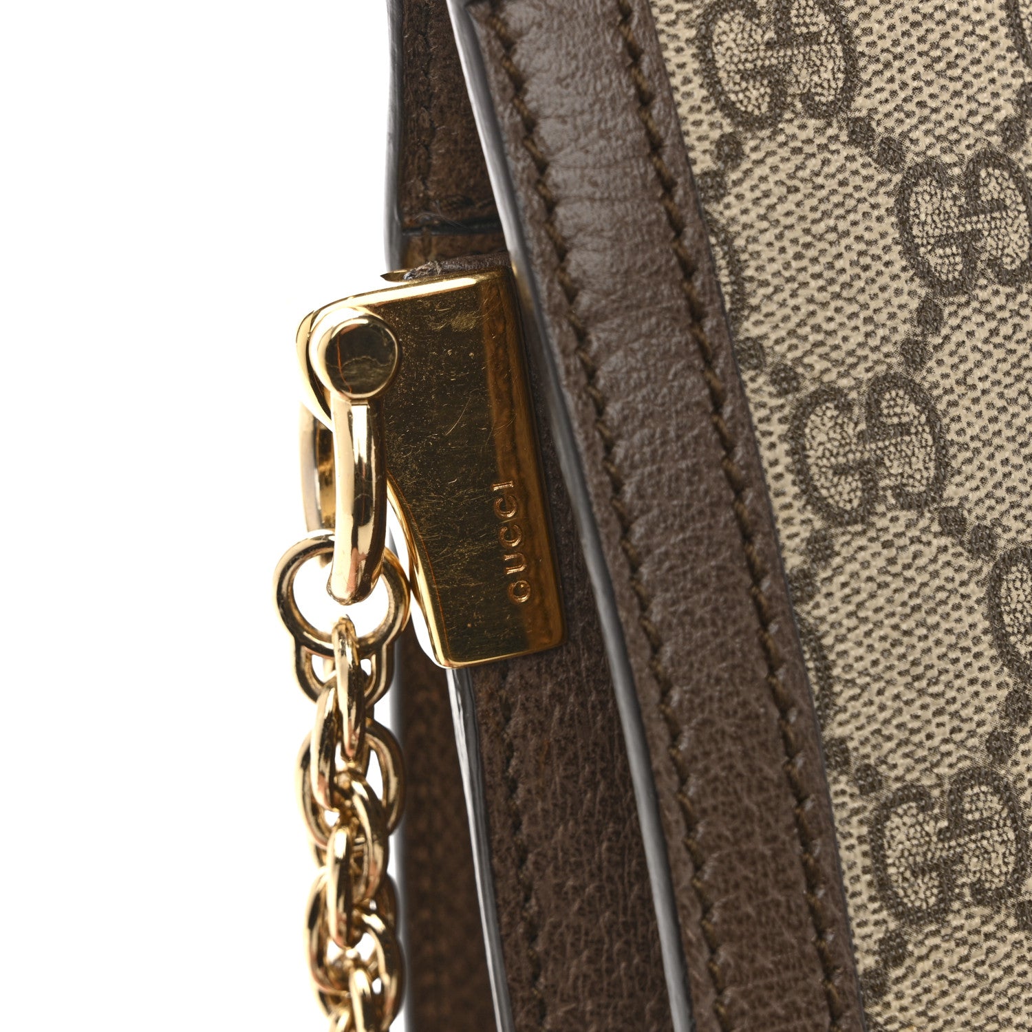 Gucci GG Supreme Monogram Web Medium Ophidia Chain Shoulder Bag Brown 13 of 14