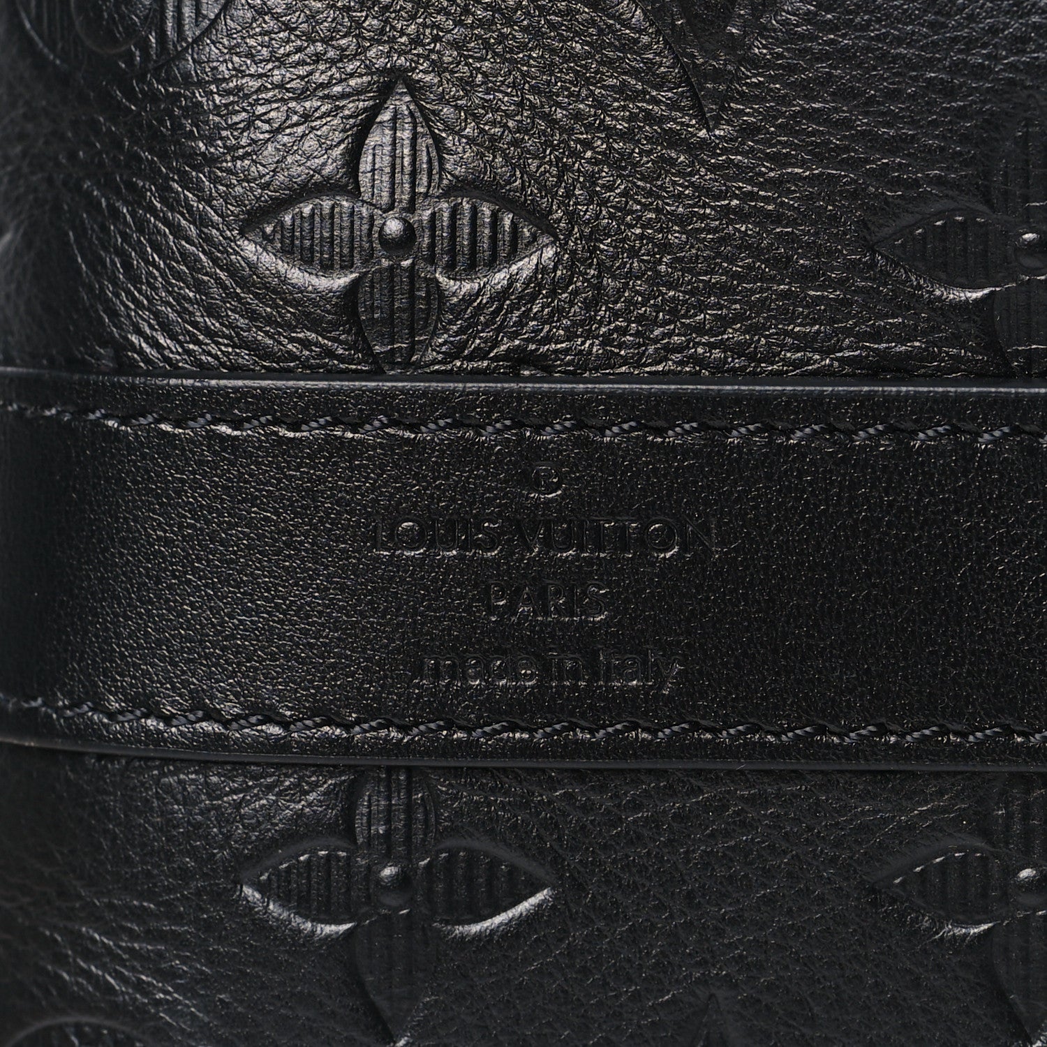 Louis Vuitton Calfskin Shadow Monogram Keepall Bandouliere 50 Black 6 of 8