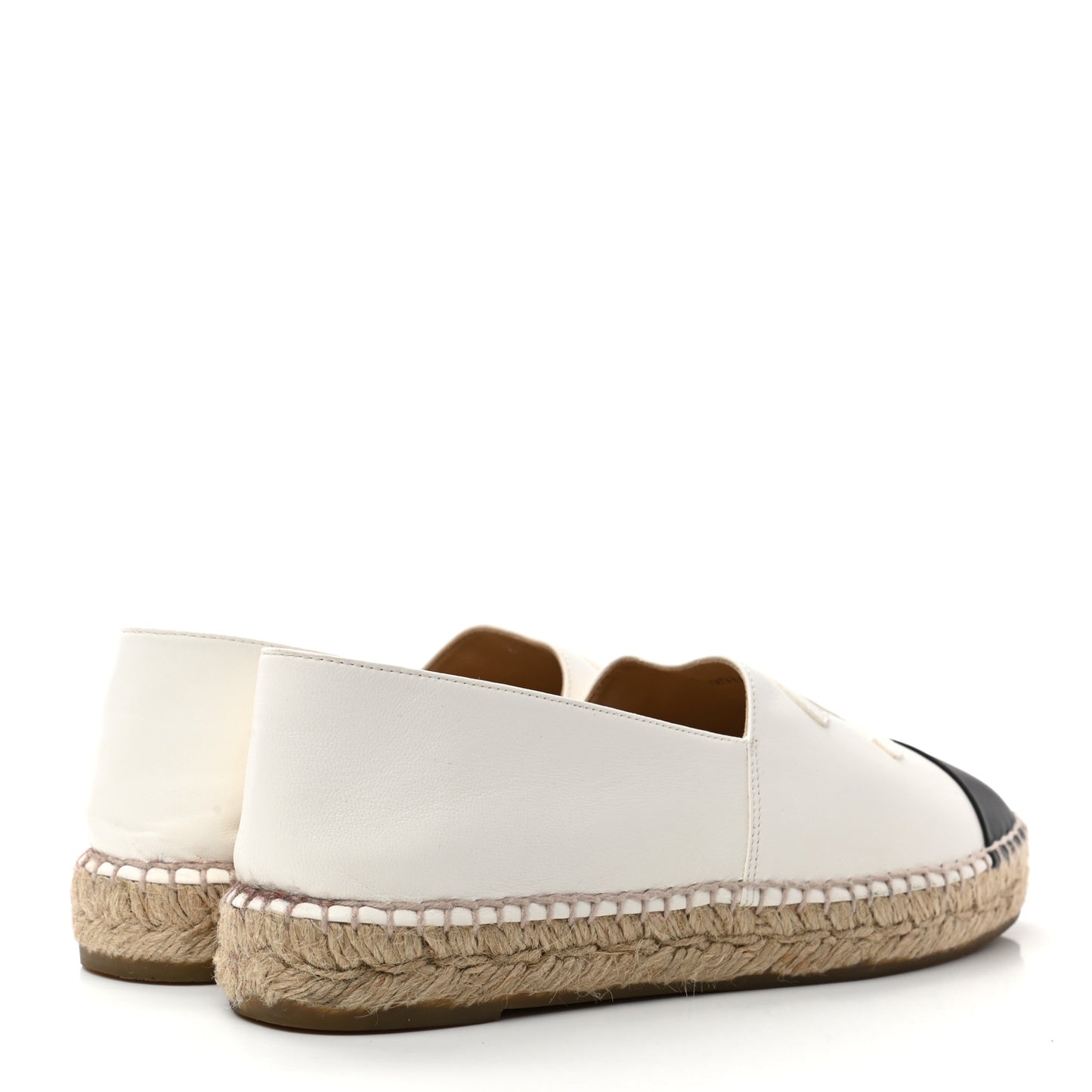 Lambskin CC Espadrilles 39 White Black
