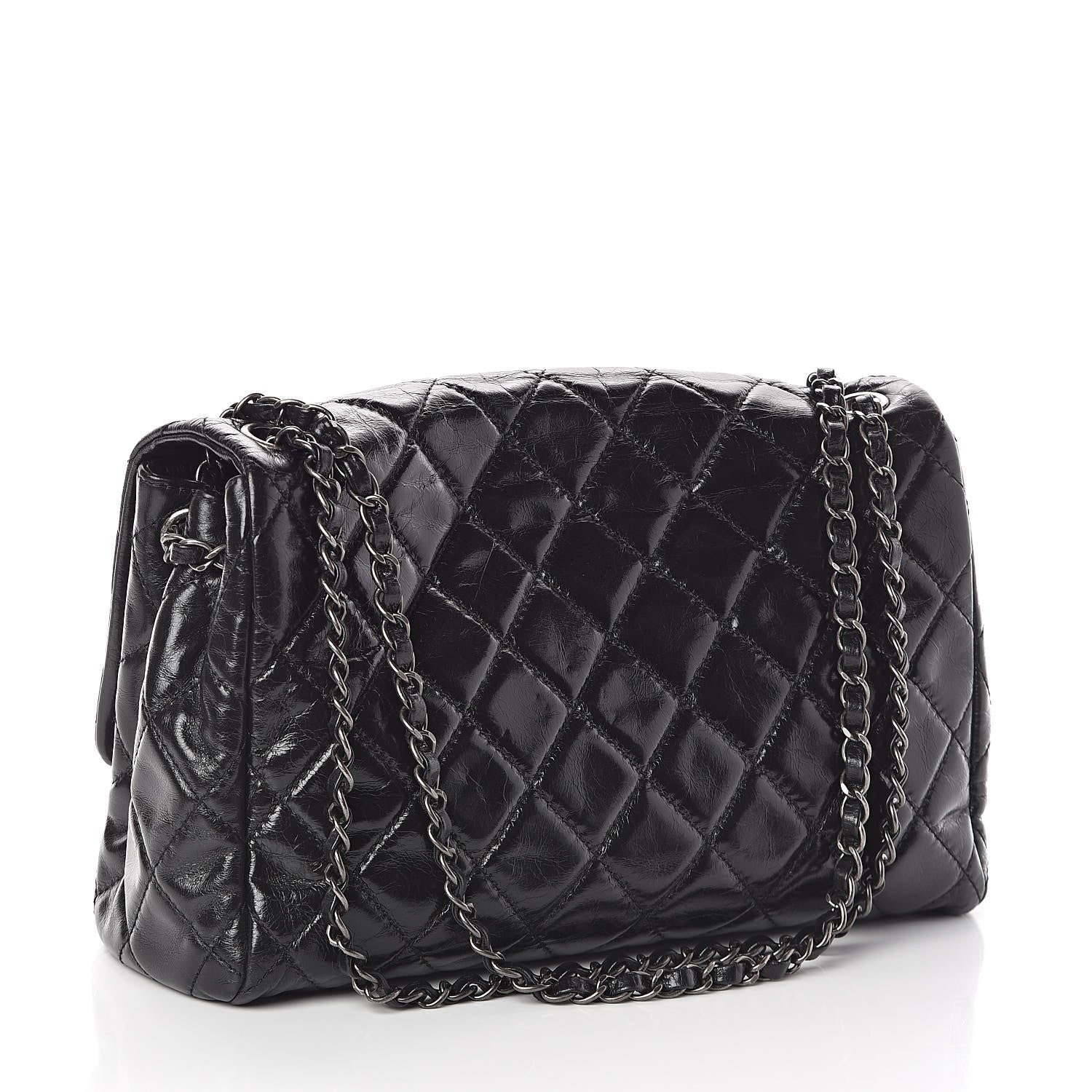 Chanel Glazed Calfskin Quilted Large Coco Soft Flap Black 3 of 10