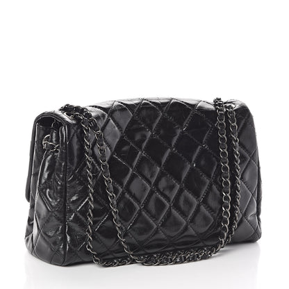Chanel Glazed Calfskin Quilted Large Coco Soft Flap Black 3 of 10