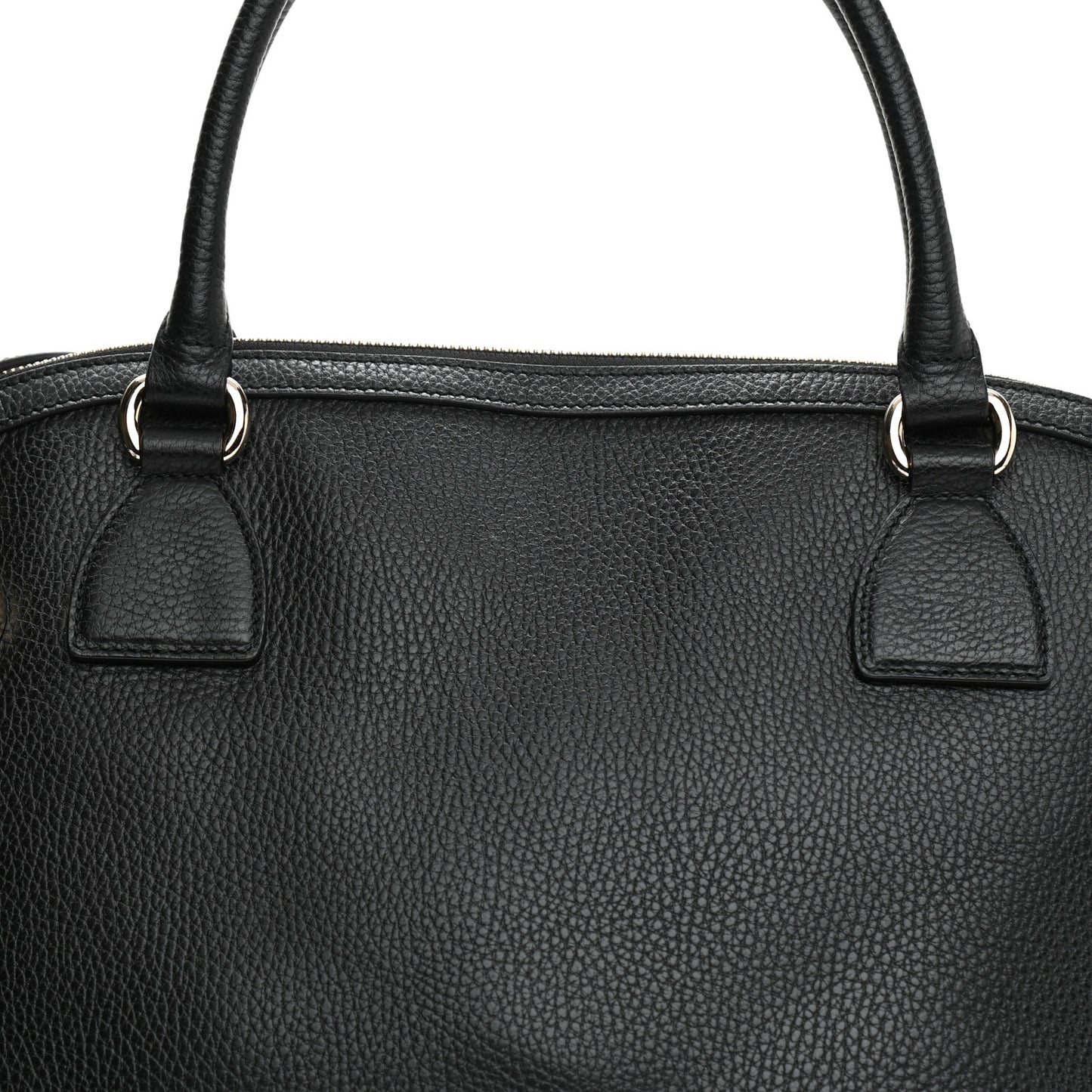 Dollar Calfskin Large GG Charm Dome Satchel Tote Black