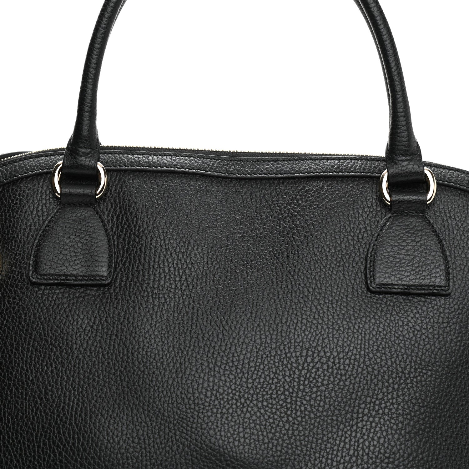 Gucci Dollar Calfskin Large GG Charm Dome Satchel Tote Black 8 of 8