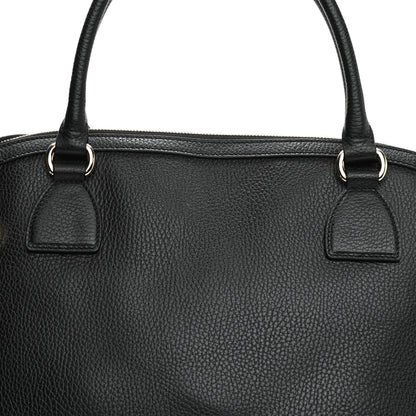 Gucci Dollar Calfskin Large GG Charm Dome Satchel Tote Black 8 of 8