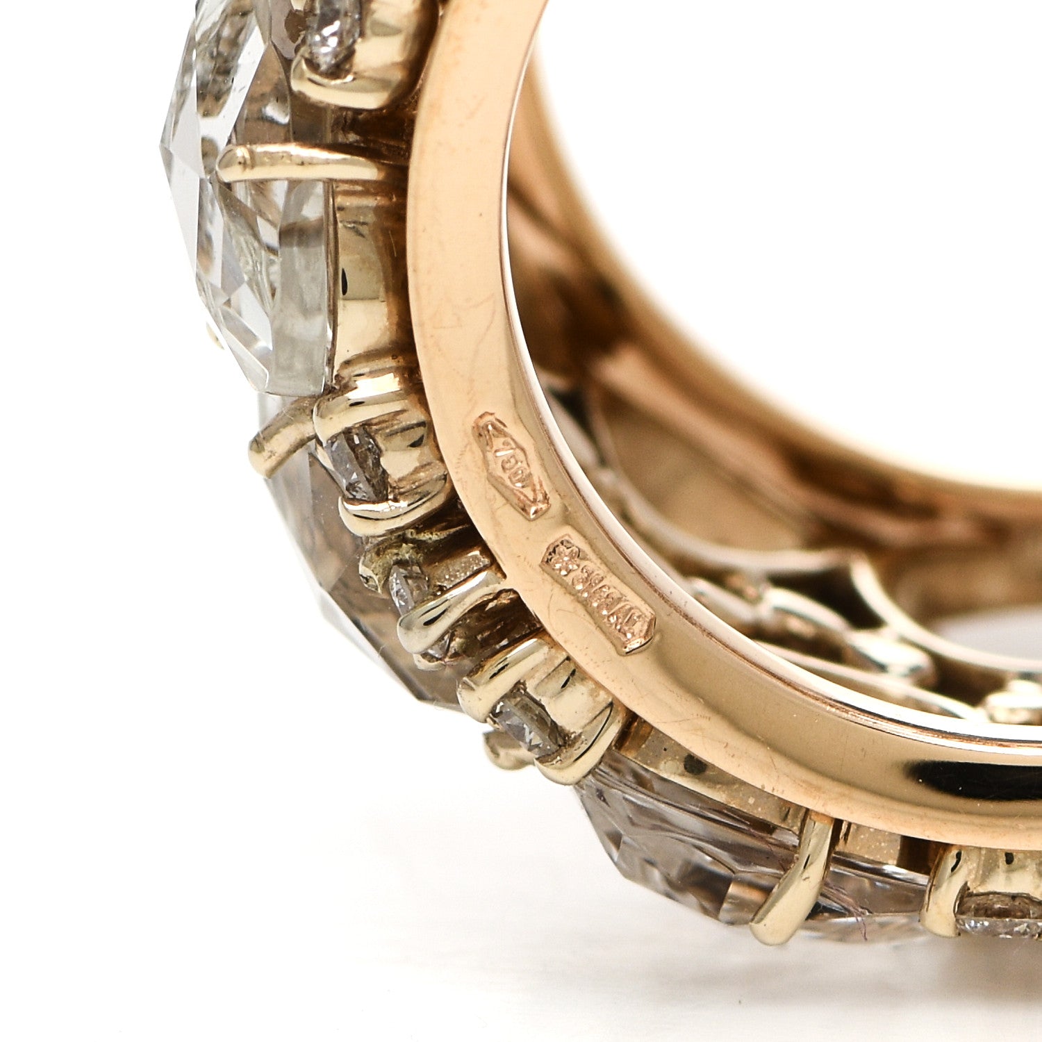 Pomellato 18K Rose Gold Diamond White Topaz Lulu Ring 49 5 5 of 6