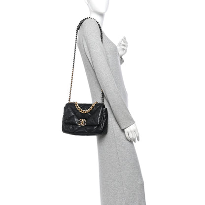Chanel Goatskin Quilted Medium Chanel 19 Flap Black 2 of 13