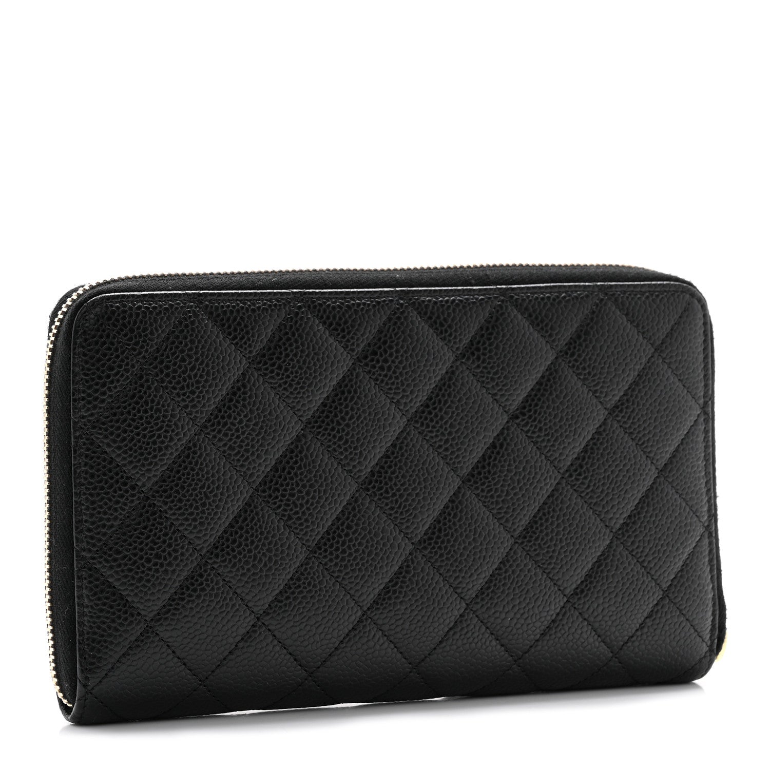 Chanel Caviar Quilted Large Zip Around Organizer Wallet Black 3 of 12