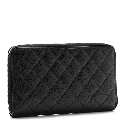 Chanel Caviar Quilted Large Zip Around Organizer Wallet Black 3 of 12
