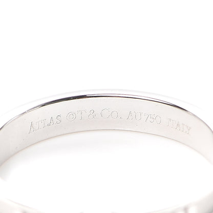 Tiffany 18K White Gold Diamond Atlas Solitaire Band Ring 54 7 4 of 4