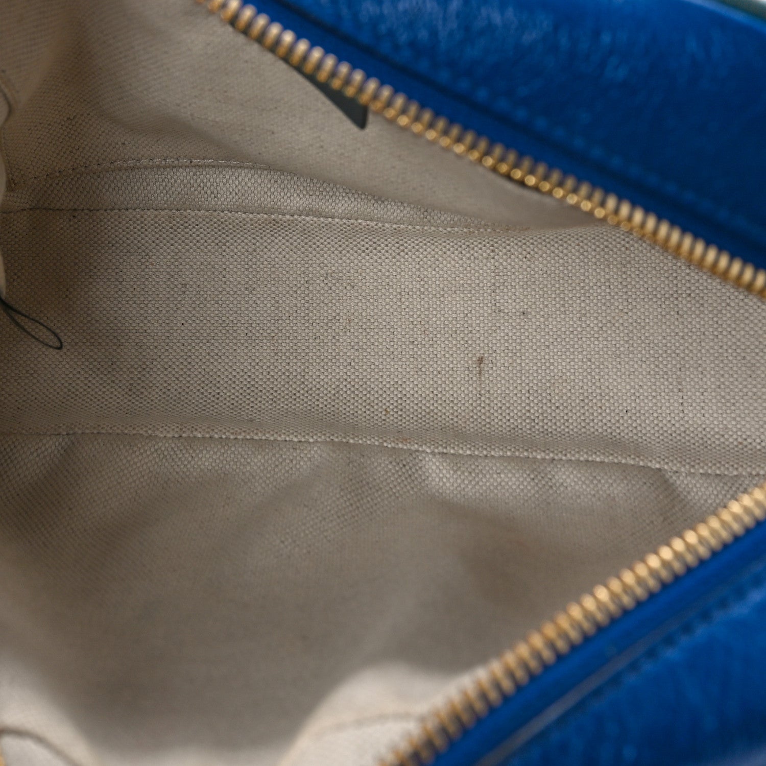 Gucci Azalea Calfskin Enamel Matelasse Diagonal Small Torchon GG Marmont Chain Shoulder Bag Imperial Blue Pavone 5 of 10