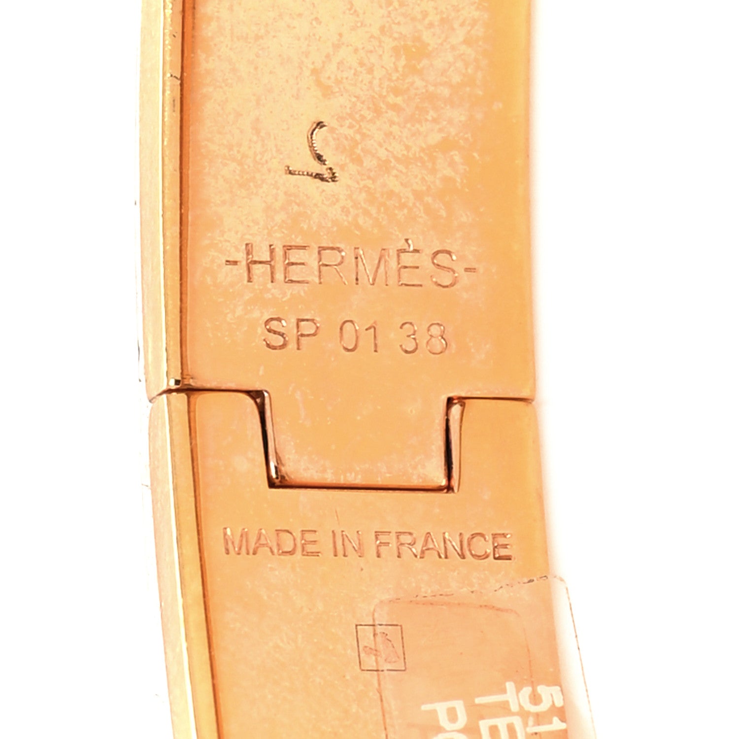 Hermes Enamel Printed Charniere Tendresse Feline Tattoo Hinged Bracelet M Positif Negatif 5 of 5