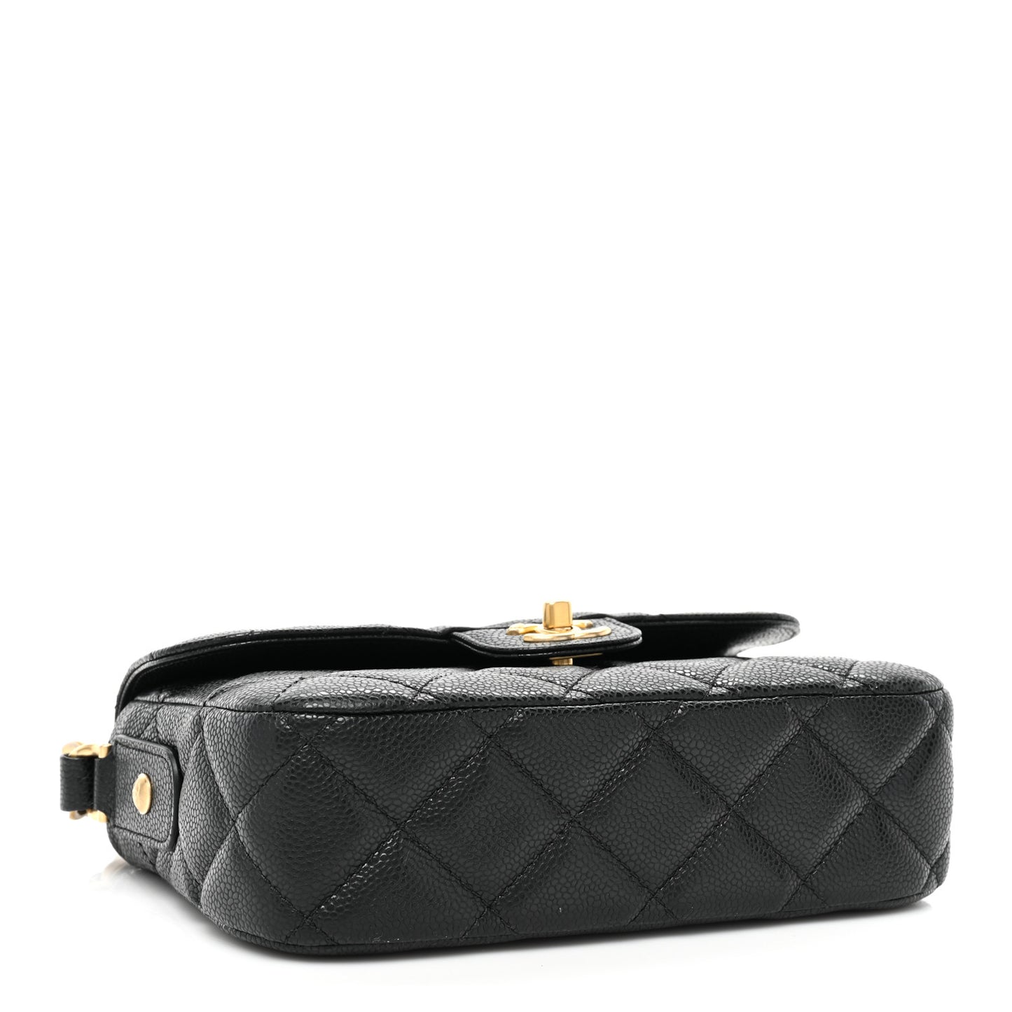 Caviar Quilted Small Chain Flap Black
