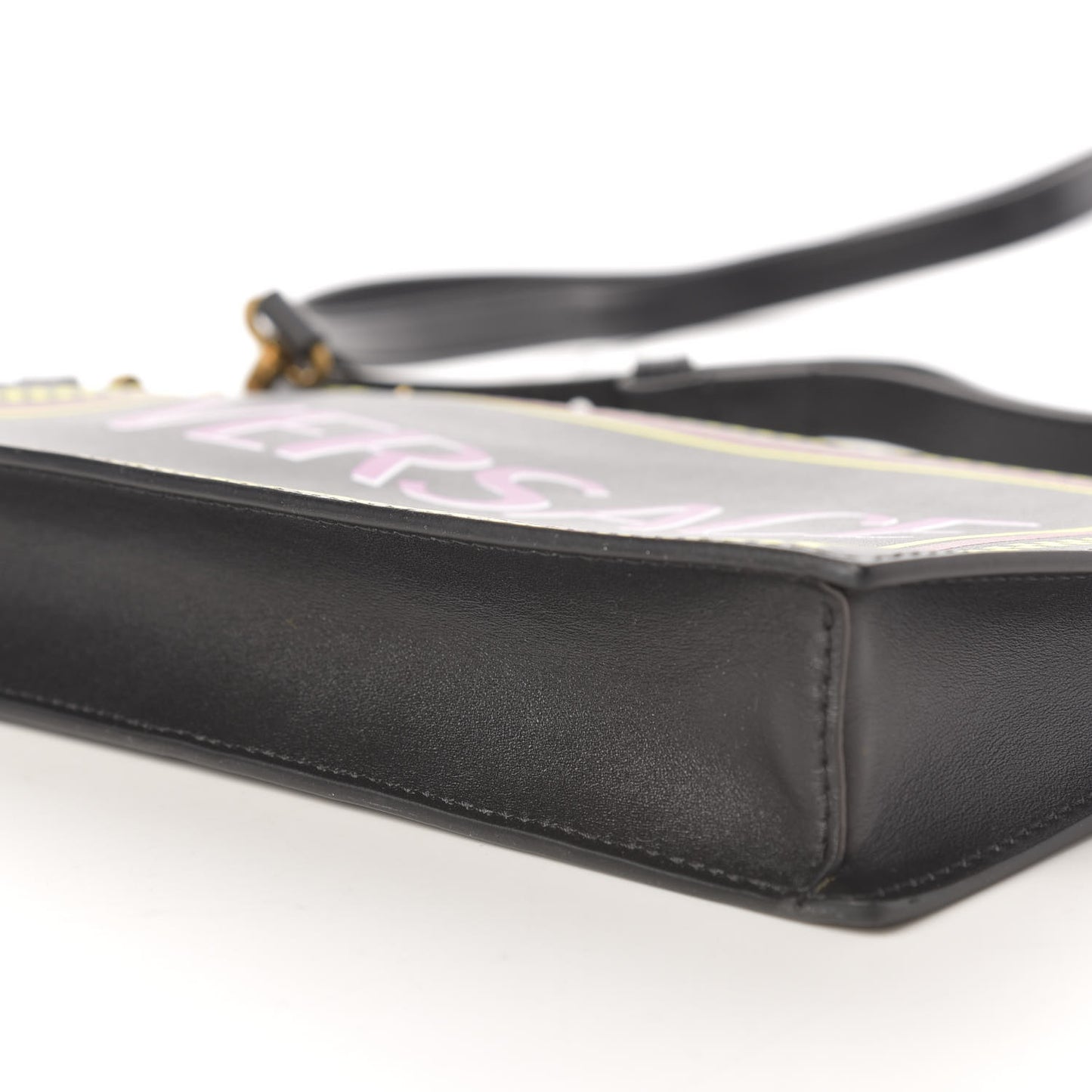 Calfskin 90's Vintage Logo Crossbody Clutch Black Multicolor