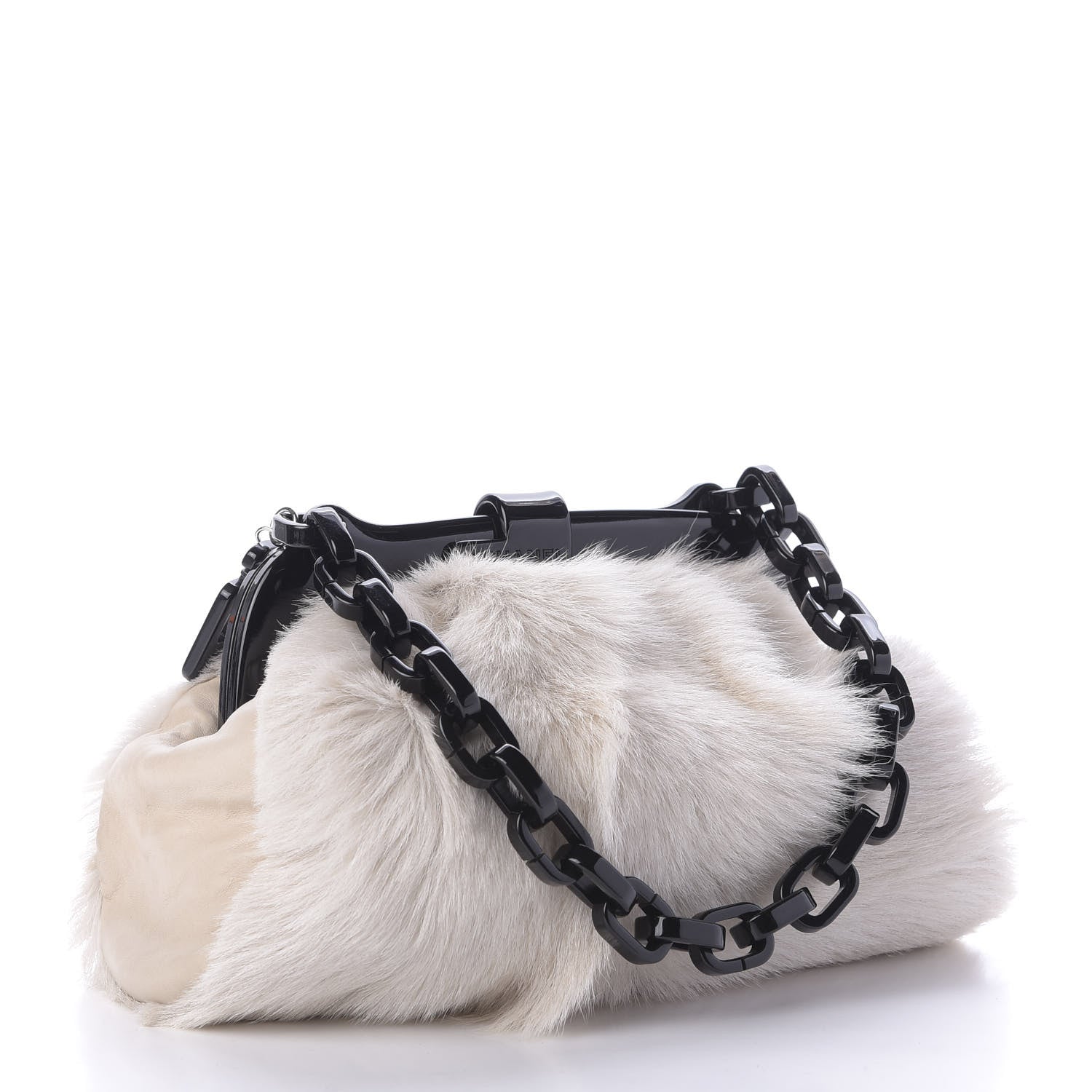 Chanel Rabbit Fur N°5 Frame Bag Beige 3 of 10