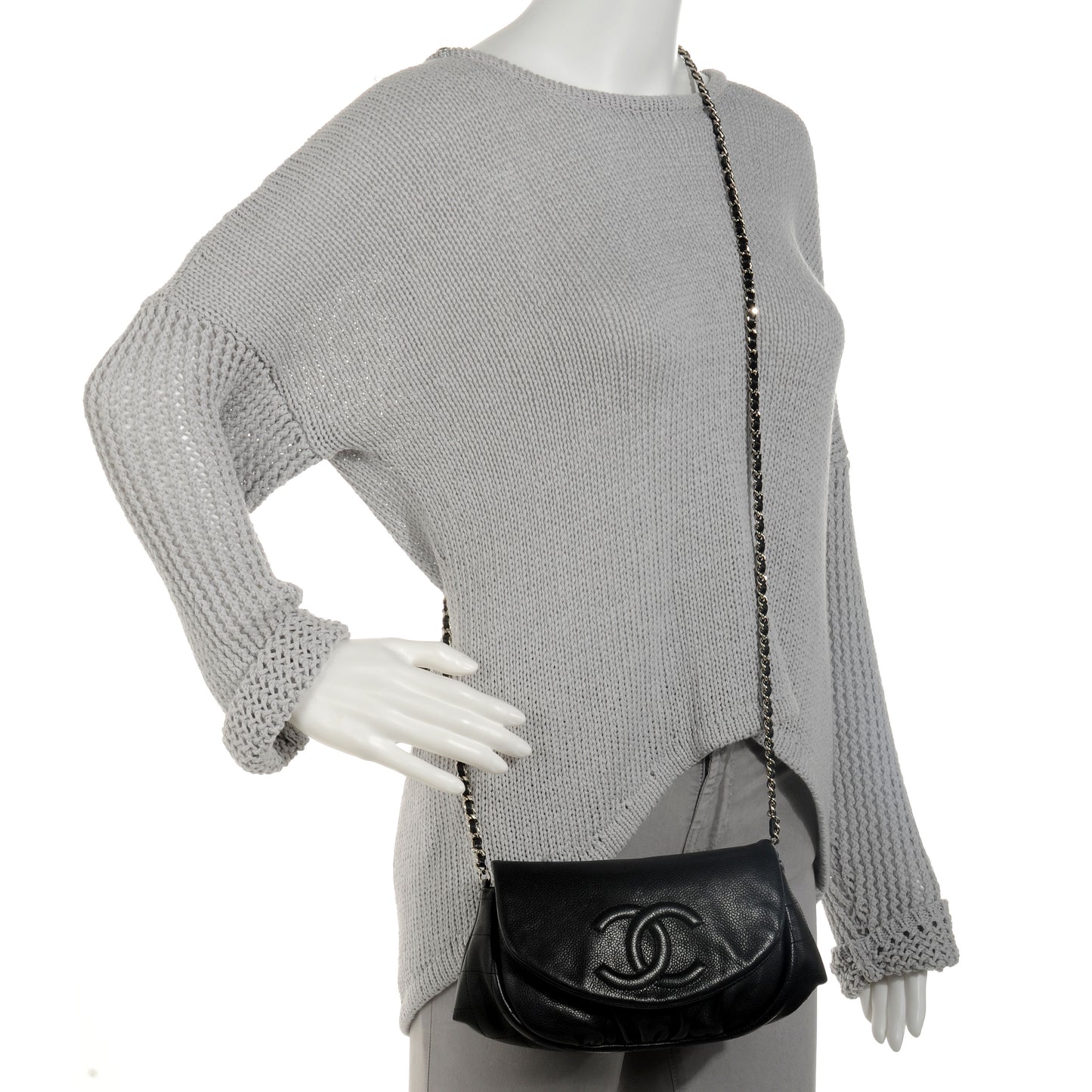 Caviar Half Moon Wallet On Chain WOC Black