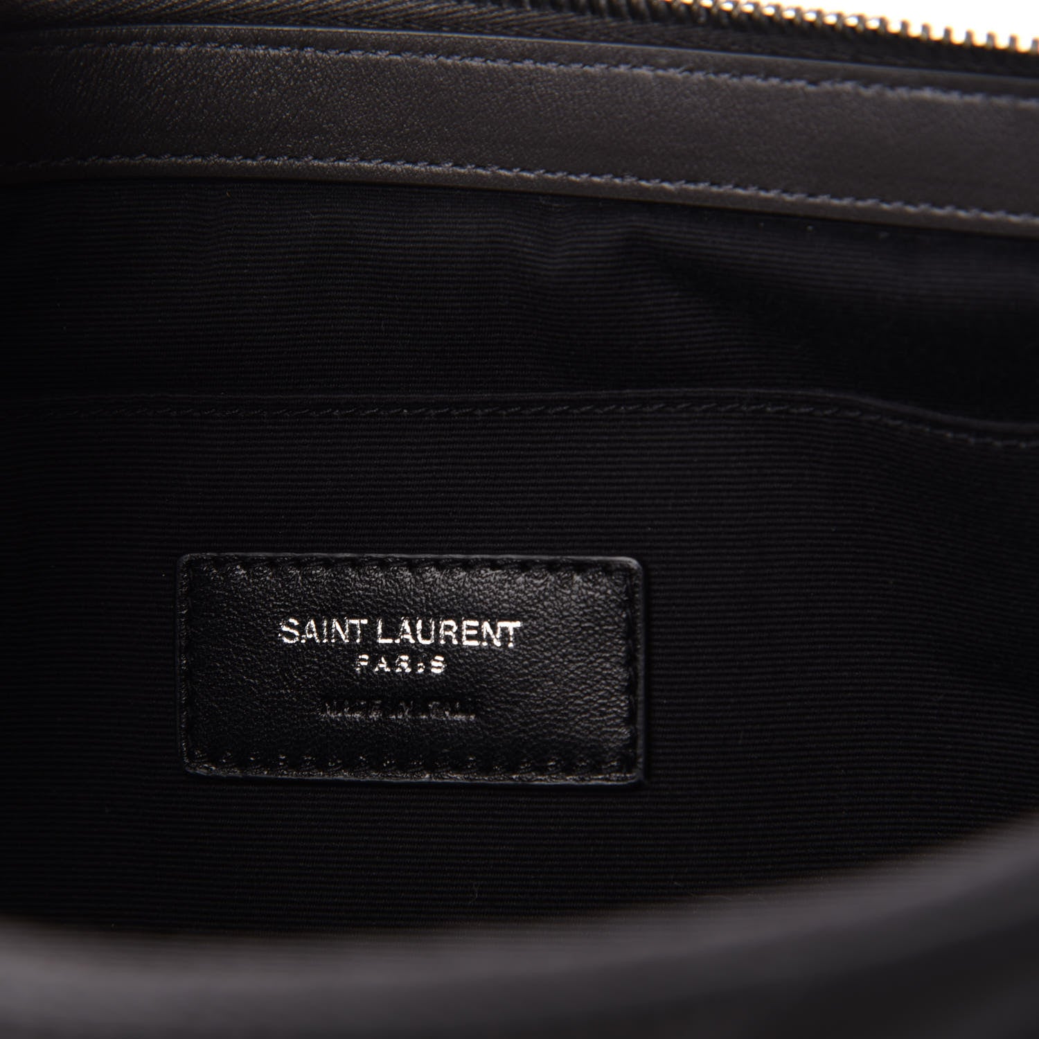 Saint Laurent Calfskin Matelasse Chevron Cassandre Monogram Document Holder Earth 6 of 7