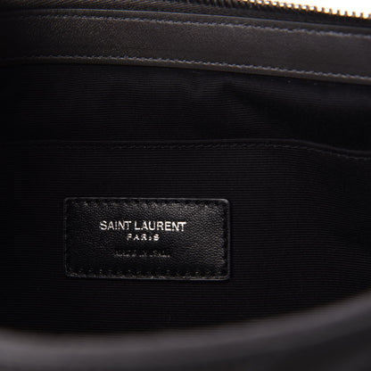 Saint Laurent Calfskin Matelasse Chevron Cassandre Monogram Document Holder Earth 6 of 7