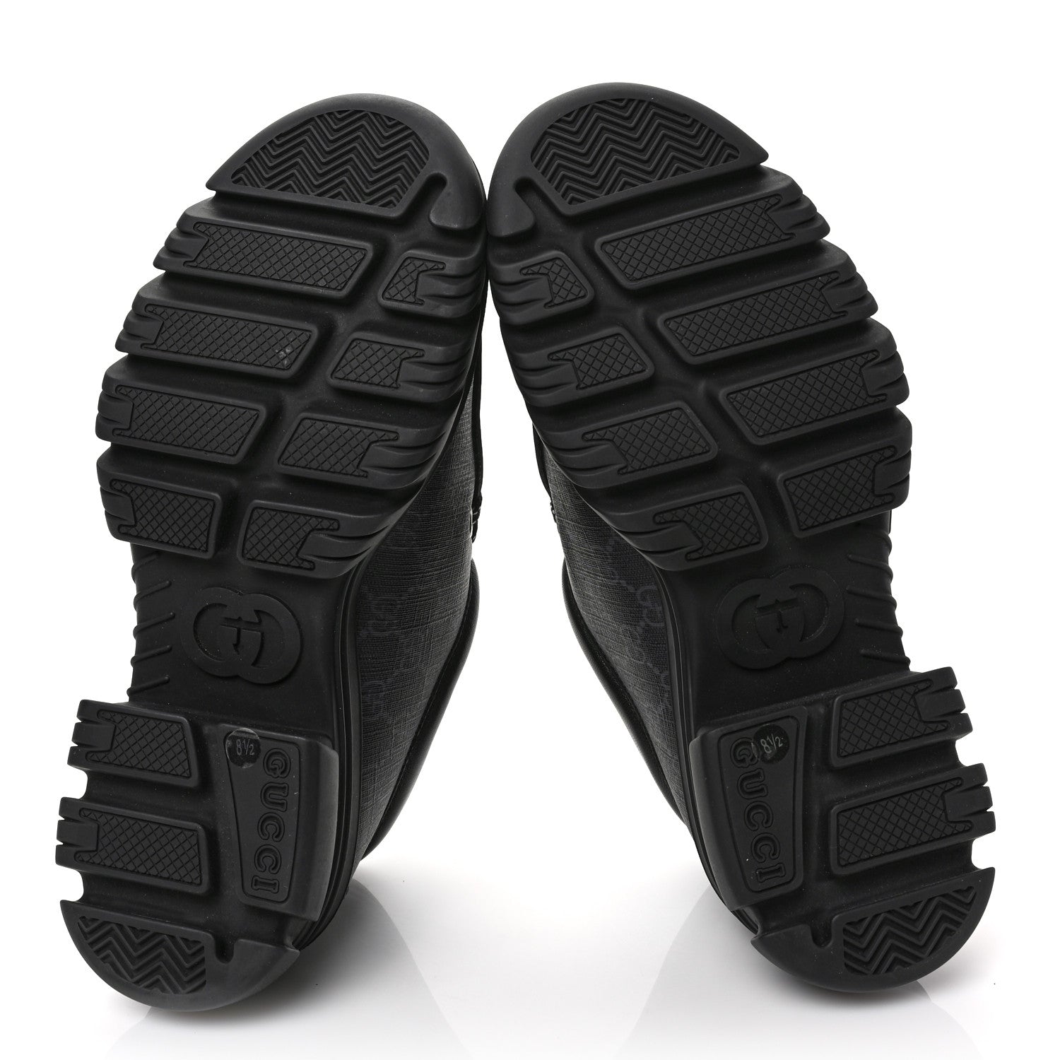 Gucci GG Supreme Monogram Quebec Calfskin Retro Interlocking G Mens Platform Derby Loafers 8.5 Black 5 of 8