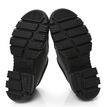 Gucci GG Supreme Monogram Quebec Calfskin Retro Interlocking G Mens Platform Derby Loafers 8.5 Black 5 of 8