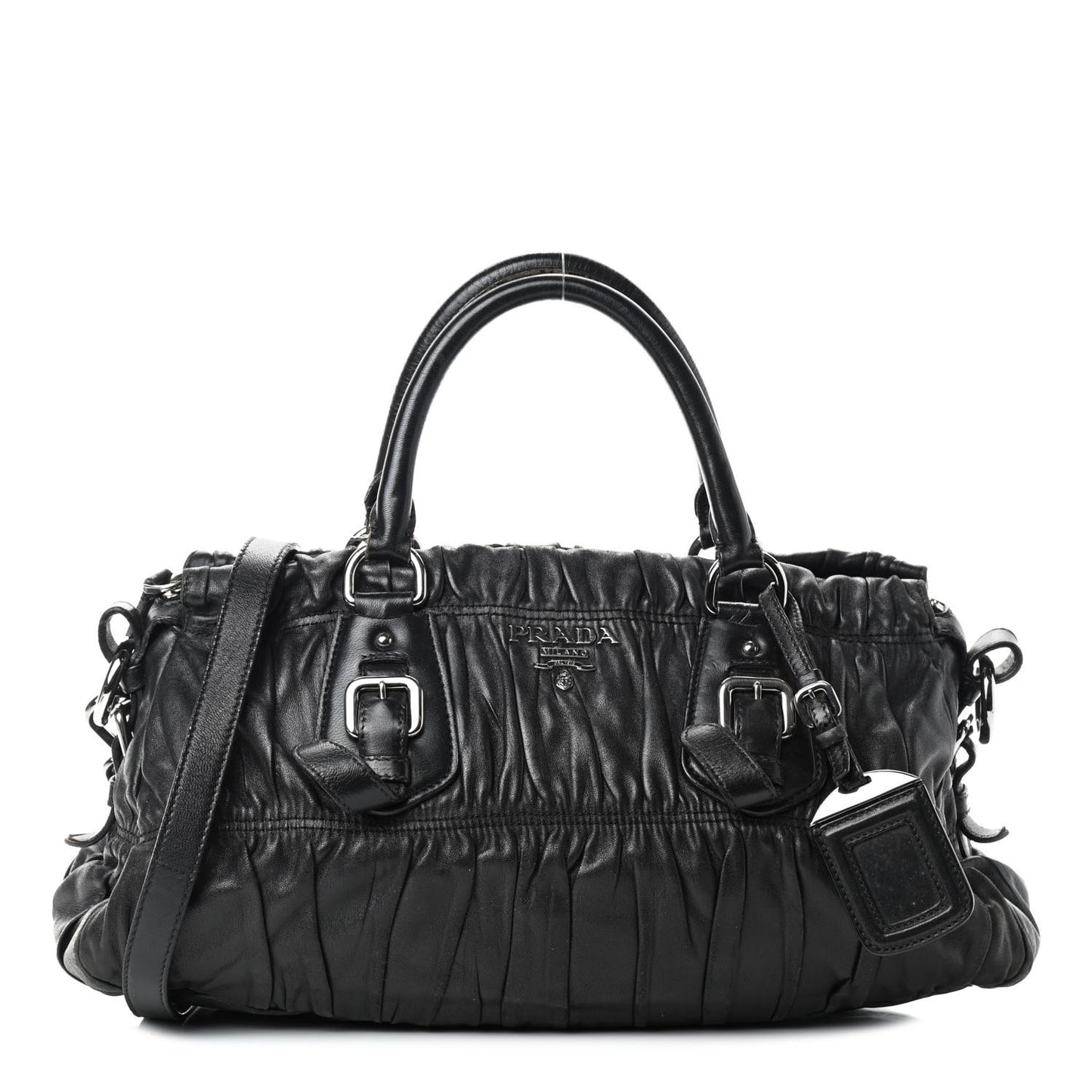 Nappa Gaufre Shopping Satchel Black