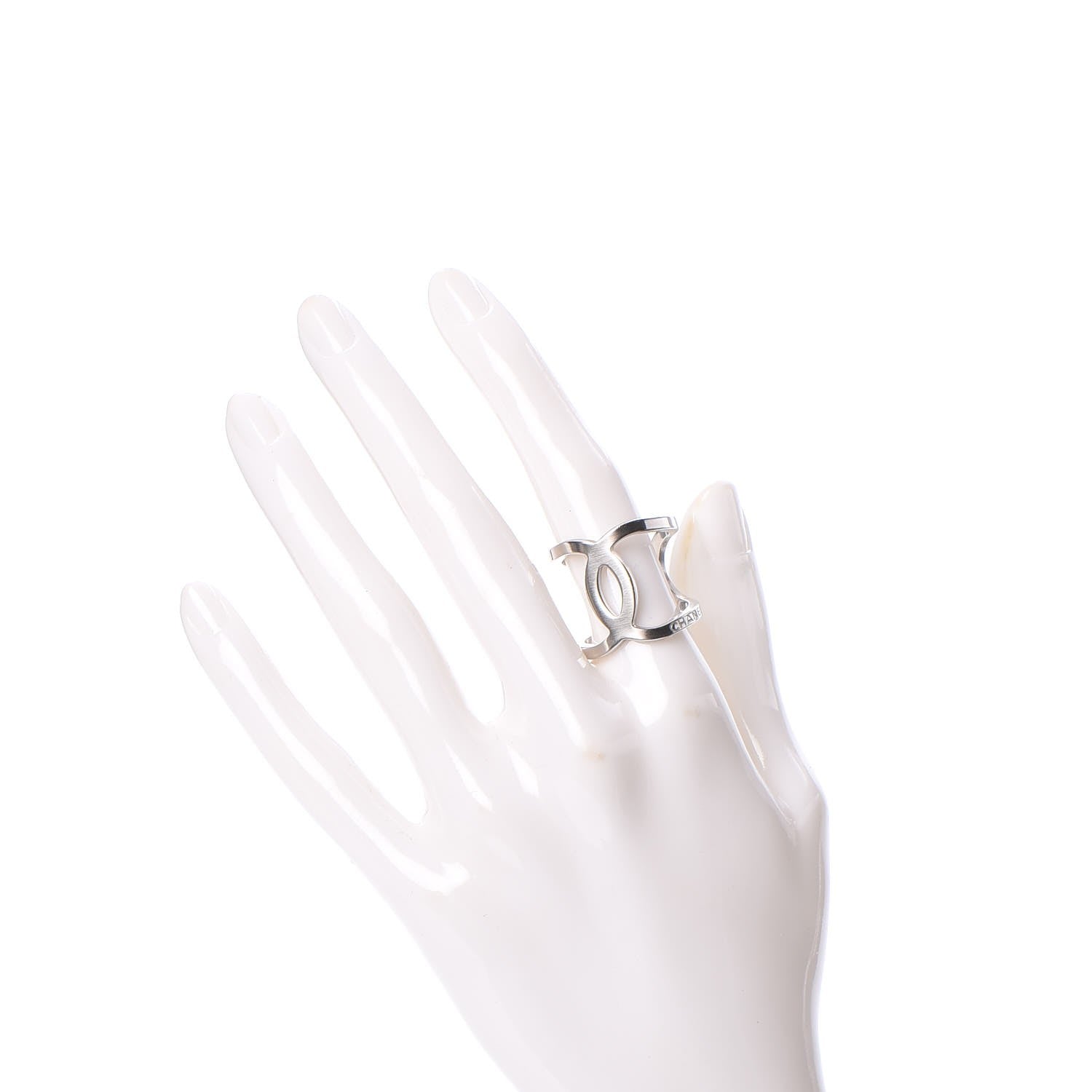 Chanel Metal CC Ring 57 8 Silver 2 of 6