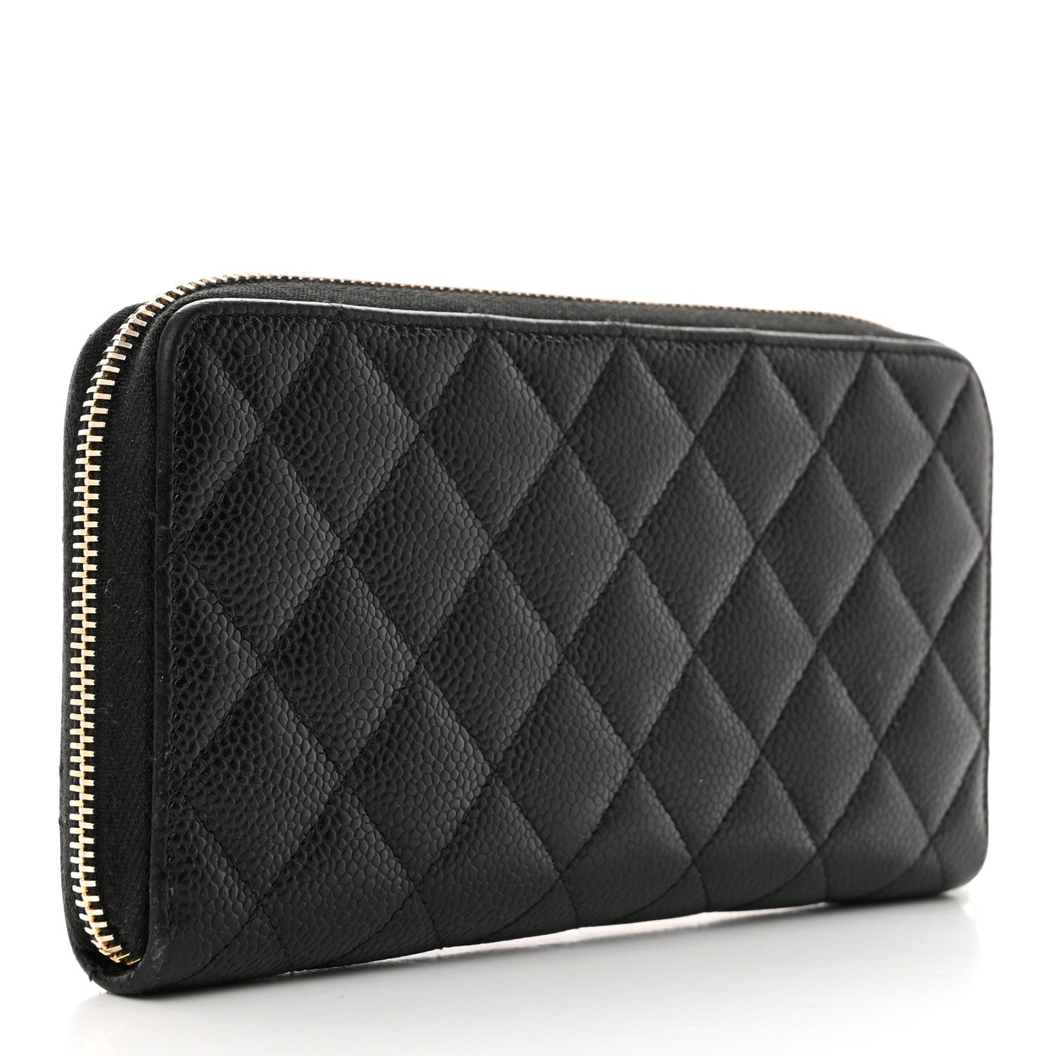 Chanel Caviar Quilted Large Gusset Zip Around Wallet Black 3 of 13