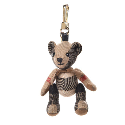 Burberry Cashmere House Check Thomas Bear Bag Charm Camel Gold 1 of 16