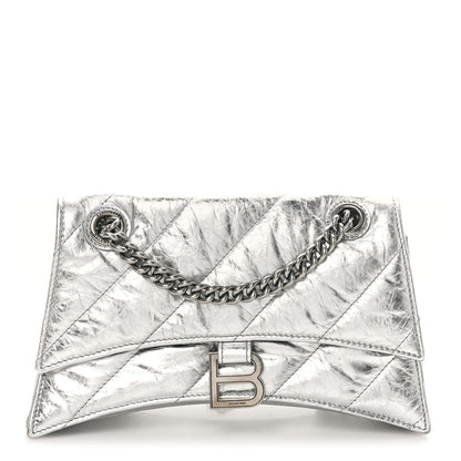 Balenciaga Crushed Calfskin Quilted Small Crush Chain Bag Silver 1 of 10